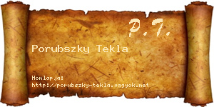 Porubszky Tekla névjegykártya